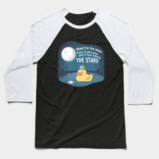 Shoot for the moon. Even if you miss, you'll land among the stars - Ducky Froggo Chilling in Pond Baseball T-Shirt